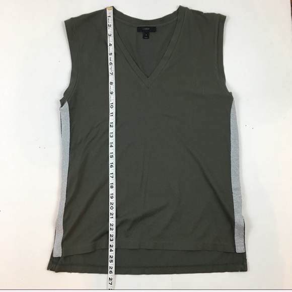 ✨5 FOR $25✨  J. Crew V-Neck Sparkle Side Stripe Tank Top - Picture 8 of 8